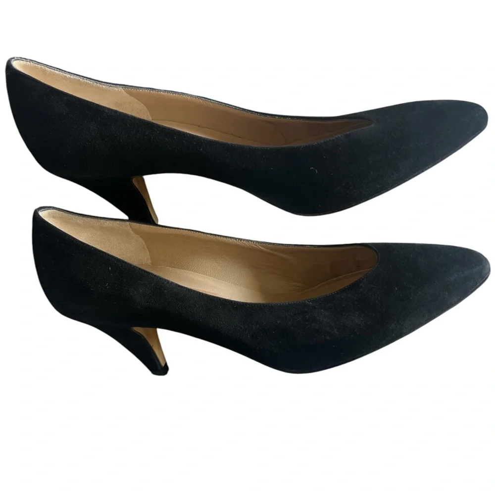 New Vintage Amalfi Monica Made in Italy Womens Pumps Black Suede - Picture 2 of 7